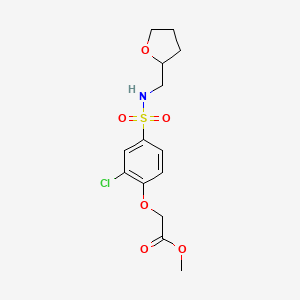 molecular formula C14H18ClNO6S B4128449 methyl (2-chloro-4-{[(tetrahydro-2-furanylmethyl)amino]sulfonyl}phenoxy)acetate 