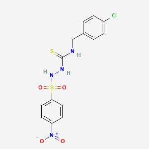 molecular formula C14H13ClN4O4S2 B4128456 N-(4-chlorobenzyl)-2-[(4-nitrophenyl)sulfonyl]hydrazinecarbothioamide 