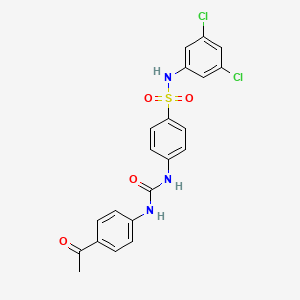 molecular formula C21H17Cl2N3O4S B4128476 4-({[(4-acetylphenyl)amino]carbonyl}amino)-N-(3,5-dichlorophenyl)benzenesulfonamide 