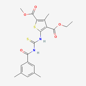 molecular formula C20H22N2O5S2 B4128496 4-ethyl 2-methyl 5-({[(3,5-dimethylbenzoyl)amino]carbonothioyl}amino)-3-methyl-2,4-thiophenedicarboxylate 