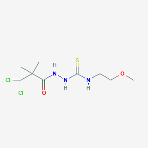 molecular formula C9H15Cl2N3O2S B4128497 2-[(2,2-dichloro-1-methylcyclopropyl)carbonyl]-N-(2-methoxyethyl)hydrazinecarbothioamide 