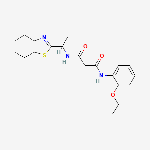 molecular formula C20H25N3O3S B4128504 N-(2-ethoxyphenyl)-N'-[1-(4,5,6,7-tetrahydro-1,3-benzothiazol-2-yl)ethyl]malonamide 