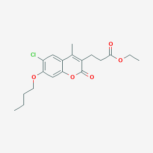 molecular formula C19H23ClO5 B4128507 ethyl 3-(7-butoxy-6-chloro-4-methyl-2-oxo-2H-chromen-3-yl)propanoate 