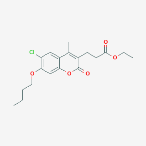 ethyl 3-(7-butoxy-6-chloro-4-methyl-2-oxo-2H-chromen-3-yl)propanoate