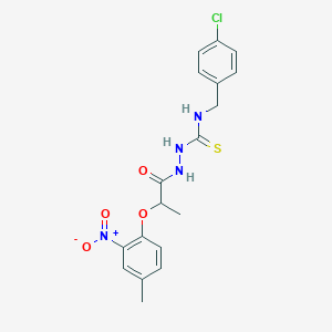 N-(4-chlorobenzyl)-2-[2-(4-methyl-2-nitrophenoxy)propanoyl]hydrazinecarbothioamide