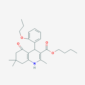 molecular formula C26H35NO4 B412853 Butyl 2,7,7-trimethyl-5-oxo-4-(2-propoxyphenyl)-1,4,5,6,7,8-hexahydro-3-quinolinecarboxylate 