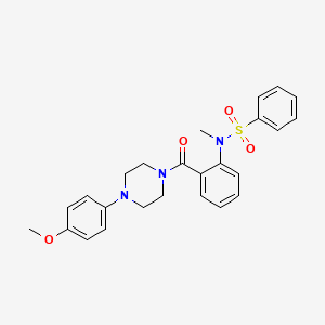 molecular formula C25H27N3O4S B4128535 N-(2-{[4-(4-methoxyphenyl)-1-piperazinyl]carbonyl}phenyl)-N-methylbenzenesulfonamide 