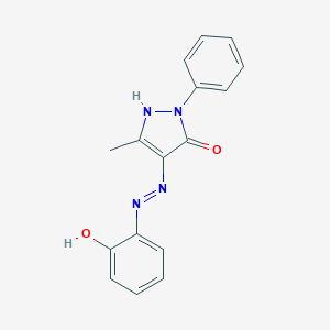 molecular formula C16H14N4O2 B412854 5-methyl-4-[(2E)-2-(6-oxocyclohexa-2,4-dien-1-ylidene)hydrazinyl]-2-phenyl-1H-pyrazol-3-one 