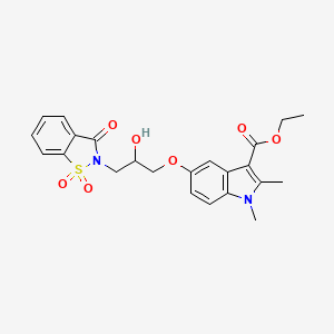 molecular formula C23H24N2O7S B4128541 ethyl 5-[3-(1,1-dioxido-3-oxo-1,2-benzisothiazol-2(3H)-yl)-2-hydroxypropoxy]-1,2-dimethyl-1H-indole-3-carboxylate 