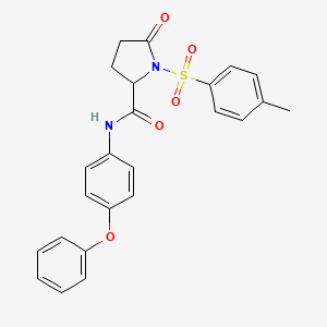 molecular formula C24H22N2O5S B4128553 1-[(4-methylphenyl)sulfonyl]-5-oxo-N-(4-phenoxyphenyl)prolinamide 