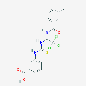3-{[(2,2,2-Trichloro-1-{[(3-methylphenyl)carbonyl]amino}ethyl)carbamothioyl]amino}benzoic acid