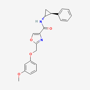 molecular formula C21H20N2O4 B4128569 2-[(3-methoxyphenoxy)methyl]-N-[(1R*,2S*)-2-phenylcyclopropyl]-1,3-oxazole-4-carboxamide 