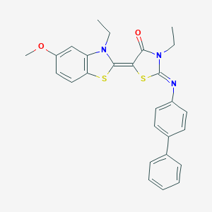 2-([1,1'-biphenyl]-4-ylimino)-3-ethyl-5-(3-ethyl-5-methoxy-1,3-benzothiazol-2(3H)-ylidene)-1,3-thiazolidin-4-one