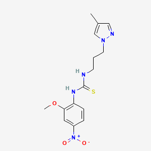 N-(2-methoxy-4-nitrophenyl)-N'-[3-(4-methyl-1H-pyrazol-1-yl)propyl]thiourea