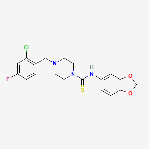 N-1,3-benzodioxol-5-yl-4-(2-chloro-4-fluorobenzyl)-1-piperazinecarbothioamide