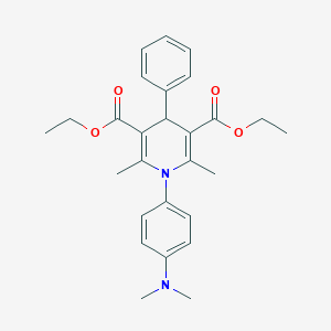 molecular formula C27H32N2O4 B412864 Diethyl 1-[4-(dimethylamino)phenyl]-2,6-dimethyl-4-phenyl-1,4-dihydro-3,5-pyridinedicarboxylate 