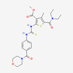 molecular formula C24H30N4O5S2 B4128649 methyl 5-[(diethylamino)carbonyl]-4-methyl-2-[({[4-(4-morpholinylcarbonyl)phenyl]amino}carbonothioyl)amino]-3-thiophenecarboxylate 