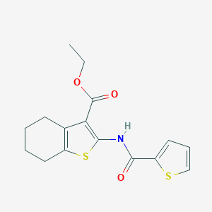 molecular formula C16H17NO3S2 B412868 Ethyl 2-[(2-thienylcarbonyl)amino]-4,5,6,7-tetrahydro-1-benzothiophene-3-carboxylate CAS No. 184906-67-0