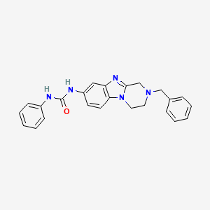 molecular formula C24H23N5O B4128680 N-(2-benzyl-1,2,3,4-tetrahydropyrazino[1,2-a]benzimidazol-8-yl)-N'-phenylurea 