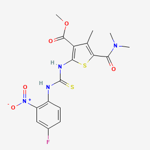 molecular formula C17H17FN4O5S2 B4128683 methyl 5-[(dimethylamino)carbonyl]-2-({[(4-fluoro-2-nitrophenyl)amino]carbonothioyl}amino)-4-methyl-3-thiophenecarboxylate 