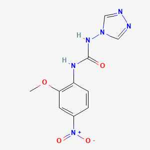 molecular formula C10H10N6O4 B4128699 N-(2-methoxy-4-nitrophenyl)-N'-4H-1,2,4-triazol-4-ylurea 