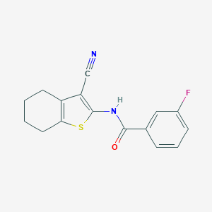 molecular formula C16H13FN2OS B412871 N-(3-cyano-4,5,6,7-tetrahydro-1-benzothiophen-2-yl)-3-fluorobenzamide CAS No. 312703-77-8
