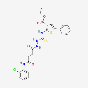 ethyl 2-{[(2-{4-[(2-chlorophenyl)amino]-4-oxobutanoyl}hydrazino)carbonothioyl]amino}-5-phenyl-3-thiophenecarboxylate