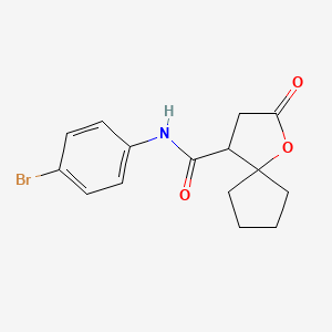 molecular formula C15H16BrNO3 B4128716 N-(4-bromophenyl)-2-oxo-1-oxaspiro[4.4]nonane-4-carboxamide 