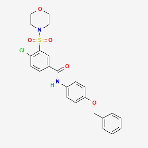 molecular formula C24H23ClN2O5S B4128726 N-[4-(benzyloxy)phenyl]-4-chloro-3-(4-morpholinylsulfonyl)benzamide 