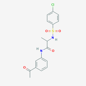 molecular formula C17H17ClN2O4S B4128733 N~1~-(3-acetylphenyl)-N~2~-[(4-chlorophenyl)sulfonyl]alaninamide 