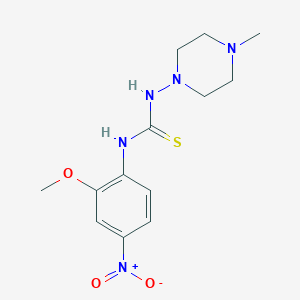 molecular formula C13H19N5O3S B4128740 N-(2-methoxy-4-nitrophenyl)-N'-(4-methyl-1-piperazinyl)thiourea 