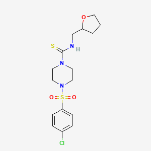 molecular formula C16H22ClN3O3S2 B4128752 4-[(4-chlorophenyl)sulfonyl]-N-(tetrahydro-2-furanylmethyl)-1-piperazinecarbothioamide 