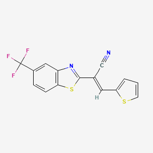 molecular formula C15H7F3N2S2 B4128758 3-(2-thienyl)-2-[5-(trifluoromethyl)-1,3-benzothiazol-2-yl]acrylonitrile 