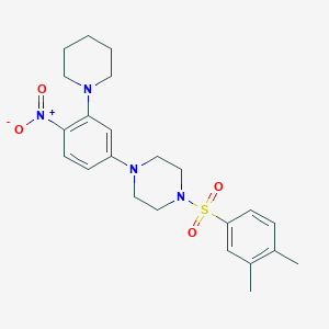 molecular formula C23H30N4O4S B4128763 1-[(3,4-dimethylphenyl)sulfonyl]-4-[4-nitro-3-(1-piperidinyl)phenyl]piperazine 