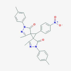 11-{4-Nitrophenyl}-4,10-dimethyl-2,8-bis(4-methylphenyl)-2,3,8,9-tetraazadispiro[4.0.4.1]undeca-3,9-diene-1,7-dione