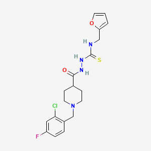 2-{[1-(2-chloro-4-fluorobenzyl)-4-piperidinyl]carbonyl}-N-(2-furylmethyl)hydrazinecarbothioamide