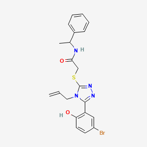 molecular formula C21H21BrN4O2S B4128785 2-{[4-allyl-5-(5-bromo-2-hydroxyphenyl)-4H-1,2,4-triazol-3-yl]thio}-N-(1-phenylethyl)acetamide 