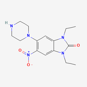 molecular formula C15H21N5O3 B4128786 1,3-diethyl-5-nitro-6-(1-piperazinyl)-1,3-dihydro-2H-benzimidazol-2-one 
