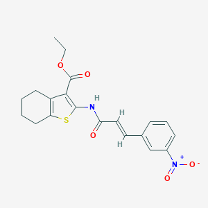 molecular formula C20H20N2O5S B412879 (E)-ethyl 2-(3-(3-nitrophenyl)acrylamido)-4,5,6,7-tetrahydrobenzo[b]thiophene-3-carboxylate CAS No. 299953-31-4