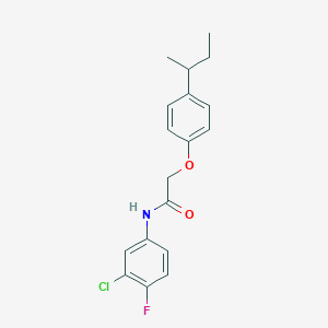 2-(4-sec-butylphenoxy)-N-(3-chloro-4-fluorophenyl)acetamide