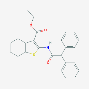 molecular formula C25H25NO3S B412881 Ethyl 2-[(diphenylacetyl)amino]-4,5,6,7-tetrahydro-1-benzothiophene-3-carboxylate 