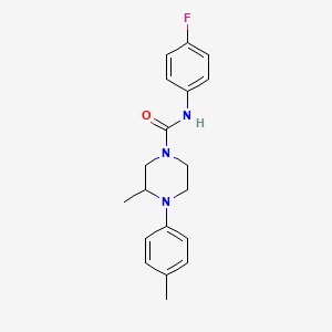 molecular formula C19H22FN3O B4128811 N-(4-fluorophenyl)-3-methyl-4-(4-methylphenyl)-1-piperazinecarboxamide 