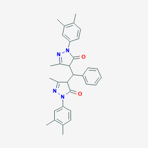 2-(3,4-dimethylphenyl)-4-[[1-(3,4-dimethylphenyl)-3-methyl-5-oxo-4H-pyrazol-4-yl]-phenylmethyl]-5-methyl-4H-pyrazol-3-one