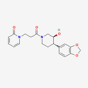 molecular formula C20H22N2O5 B4128820 1-{3-[(3S*,4S*)-4-(1,3-benzodioxol-5-yl)-3-hydroxypiperidin-1-yl]-3-oxopropyl}pyridin-2(1H)-one 