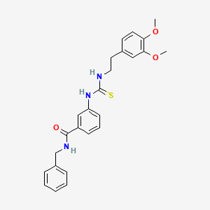 molecular formula C25H27N3O3S B4128847 N-benzyl-3-[({[2-(3,4-dimethoxyphenyl)ethyl]amino}carbonothioyl)amino]benzamide 