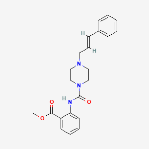 molecular formula C22H25N3O3 B4128861 methyl 2-({[4-(3-phenyl-2-propen-1-yl)-1-piperazinyl]carbonyl}amino)benzoate 