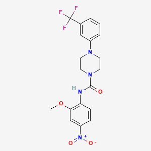 molecular formula C19H19F3N4O4 B4128868 N-(2-methoxy-4-nitrophenyl)-4-[3-(trifluoromethyl)phenyl]-1-piperazinecarboxamide 