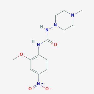 molecular formula C13H19N5O4 B4128901 N-(2-methoxy-4-nitrophenyl)-N'-(4-methyl-1-piperazinyl)urea 