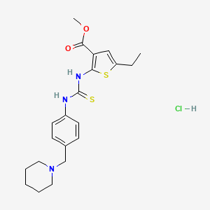 molecular formula C21H28ClN3O2S2 B4128911 methyl 5-ethyl-2-[({[4-(1-piperidinylmethyl)phenyl]amino}carbonothioyl)amino]-3-thiophenecarboxylate hydrochloride 