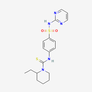 molecular formula C18H23N5O2S2 B4128912 2-ethyl-N-{4-[(2-pyrimidinylamino)sulfonyl]phenyl}-1-piperidinecarbothioamide 